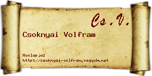 Csoknyai Volfram névjegykártya